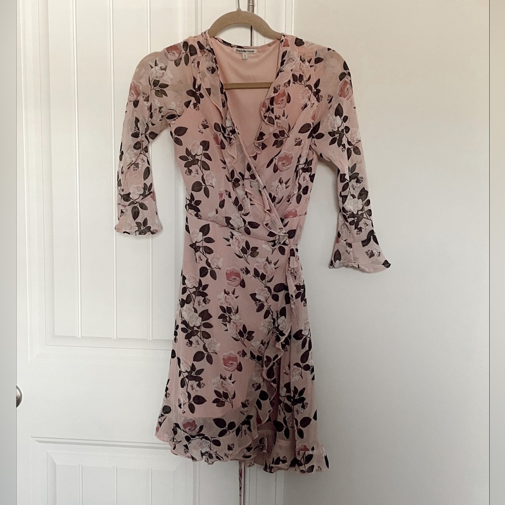 Charlotte Russe floral wrap dress pink